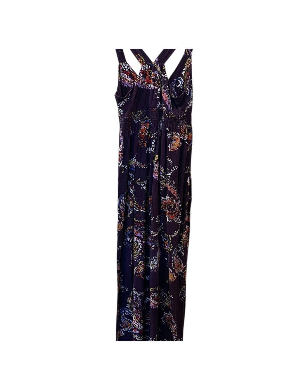 Express Women’s Purple Floral Boho Festival Beach Maxi Dress Stretch Size Small - Picture 2 of 9